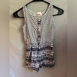 Patterned Sleeveless Kids Romper